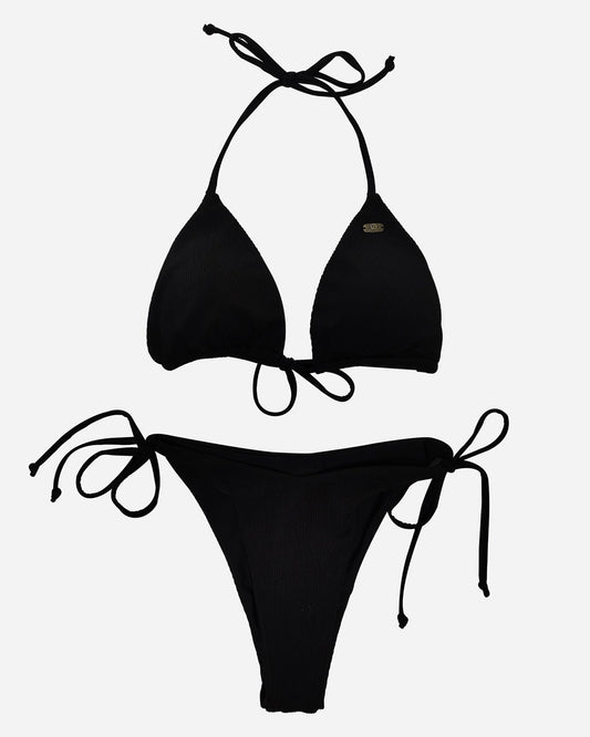 Black Triangle Bikini Top and botom Bikini