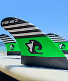 Green Carbon Fiber Surf Fin - Premium Performance and Style